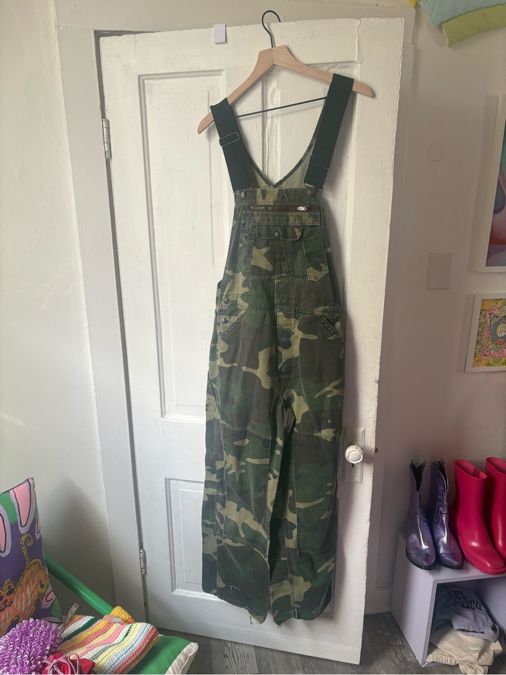 Vintage Liberty Camouflage Utility Overalls - Green Camo